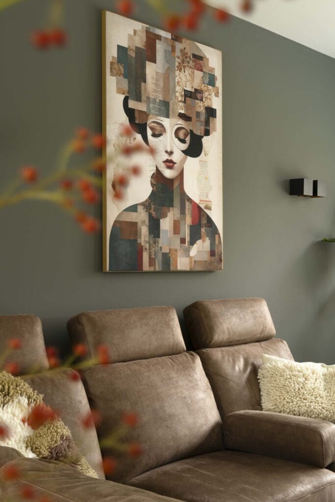 Kunst in zithoek - Interieurontwerp Buitenvest door Milia Interieurdesign